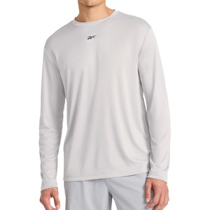 image:imageReebok Mens Id Train Long Sleeve Tech Crewneck TShirtLeisure Grey