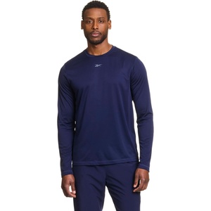 image:imageReebok Mens Id Train Long Sleeve Tech Crewneck TShirtNavy