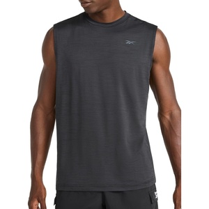 image:imageReebok Mens Muscle Performance Crewneck Tank TopBlack Heather  Gains