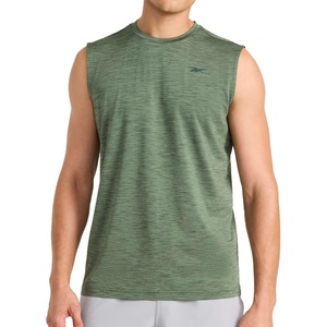 image:imageReebok Mens Muscle Performance Crewneck Tank TopDuck Green Heather  Gains