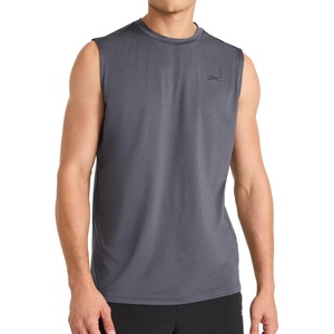 image:imageReebok Mens Muscle Performance Crewneck Tank TopEbony Heather  Gains Performance