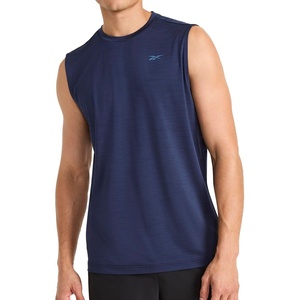 image:imageReebok Mens Muscle Performance Crewneck Tank TopVector Navy Heather  Gains