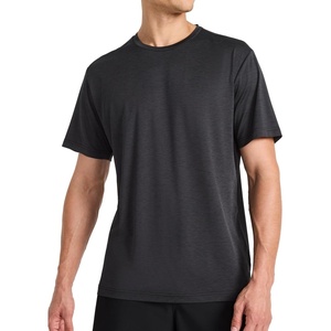 image:imageReebok Mens Reflective Small Logo Crewneck TShirt Standard Fit Lightweight Cool Touch Jersey FabricBlack Heather  Showdown