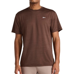 image:imageReebok Mens Reflective Small Logo Crewneck TShirt Standard Fit Lightweight Cool Touch Jersey FabricBracken Heather  Lightning
