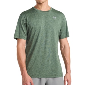 image:imageReebok Mens Reflective Small Logo Crewneck TShirt Standard Fit Lightweight Cool Touch Jersey FabricDuck Green Heather  Showdown