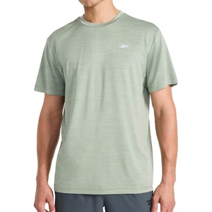 image:imageReebok Mens Reflective Small Logo Crewneck TShirt Standard Fit Lightweight Cool Touch Jersey FabricIceberg Green Heather  Lightning