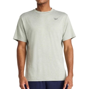 image:imageReebok Mens Reflective Small Logo Crewneck TShirt Standard Fit Lightweight Cool Touch Jersey FabricIceberg Green Heather  Showdown