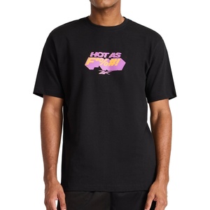 image:imageReebok Mens Short Sleeve Crewneck TShirt Standard Fit Lightweight 100 Cotton FabricBlack  Hot as F