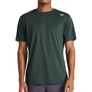 image:imageReebok Mens Small Logo Short Sleeve Crewneck TShirt Standard Fit Breathable Lightweight Stretch Knit FabricGreen Gables Heather  Sprint
