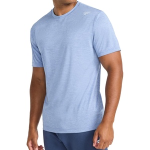 image:imageReebok Mens Small Logo Short Sleeve Crewneck TShirt Standard Fit Breathable Lightweight Stretch Knit FabricStonewash Heather  Sprint