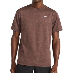 image:imageReebok Mens Strike Short Sleeve Crewneck TShirt Standard Fit Lightweight Stretch Poly Jersey FabricBracken Heather