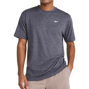 image:imageReebok Mens Strike Short Sleeve Crewneck TShirt Standard Fit Lightweight Stretch Poly Jersey FabricEbony Heather