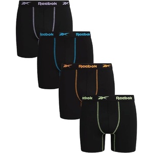 image:imageReebok Mens Underwear  4 Pack Performance Mens Boxer Briefs with Pouch  Stay Confident from Gym to Office QuickDry Fabric Wicks Away Moisture So Sweat Is Never a DistractionBlack Contrast Stitch