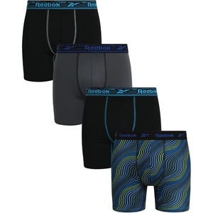 image:imageReebok Mens Underwear  4 Pack Performance Mens Boxer Briefs with Pouch  Stay Confident from Gym to Office QuickDry Fabric Wicks Away Moisture So Sweat Is Never a DistractionBlackBlackened PearlBlackPrint