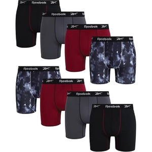 image:imageReebok Mens Underwear  8 Pack Performance Mens Boxer Briefs with Pouch  Breathable Comfort Pulls Sweat Away from Skin Precise Inseam Sizing Built for AllDay PerformanceBlackTibetan RedBlackened PearlBlack Print