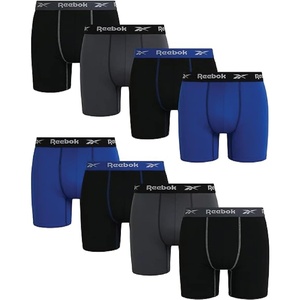image:imageReebok Mens Underwear  8 Pack Performance Mens Boxer Briefs with Pouch  Breathable Comfort Pulls Sweat Away from Skin Precise Inseam Sizing Built for AllDay PerformanceBlackSurf the WebBlackBlackened Pearl