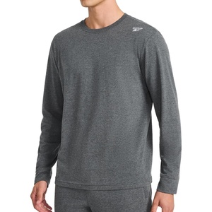 image:imageReebok Mens Volt Long Sleeve Crewneck TopCharcoal Heather