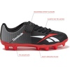 image:imageReebok Strike MG Youth Kids Soccer Cleats Boys and Girls Soccer Shoes Lace Up or Hook amp Loop Closure Indoor or Outdoor for Turf or GrassStrap  BlackRed