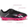 image:imageReebok Strike MG Youth Kids Soccer Cleats Boys and Girls Soccer Shoes Lace Up or Hook amp Loop Closure Indoor or Outdoor for Turf or GrassStrap  BlackWhitePink