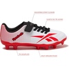 image:imageReebok Strike MG Youth Kids Soccer Cleats Boys and Girls Soccer Shoes Lace Up or Hook amp Loop Closure Indoor or Outdoor for Turf or GrassStrap  Footwear WhiteRival RedBlack