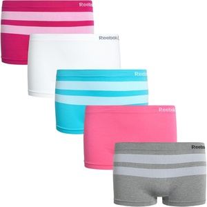image:imageReebok Girls Boyshorts Underwear  5 Pack Soft Breathable Panties Boy Shorts Seamless Underwear for Girls Sizes 616 Size 67 Fuchsia StripesWhiteAqua StripesPinkSharkskin Stripes