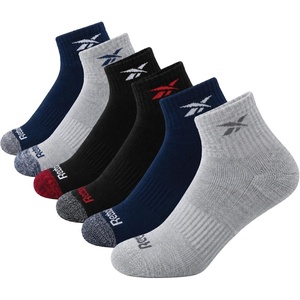 image:imageReebok Boys Quarter Socks 6 Pack Performance Quarter Cut Athletic SocksDark DenimGrey