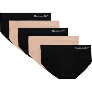 image:imageReebok Hipster Panties for Women  5 Pack Stretch Performance Seamless Underwear with Relaxed TagFree Waistband SXLBlackRose Dust