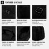 image:imageReebok Compact Carry On Gym Duffle Bag for Women amp Men Adjustable StrapWarrior II All Black