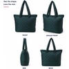 image:imageReebok Womens Quilted Puffer Tote Bag Carry On for Work amp TravelBarbara Dark Emerald