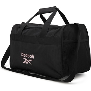 image:imageReebok Compact Carry On Gym Duffle Bag for Women amp Men Adjustable StrapWarrior II Black With Pink Logo