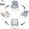 image:imageReebok 4Position Reclining Beach Chair Blue Cabana Stripe Folding Beach Chair with Wooden Armrests Cup Holder amp Storage Pocket Portable Outdoor ChairBlueWhite Stripe