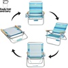 image:imageReebok 4Position Reclining Beach Chair Blue Cabana Stripe Folding Beach Chair with Wooden Armrests Cup Holder amp Storage Pocket Portable Outdoor ChairAqua Blue Stripe